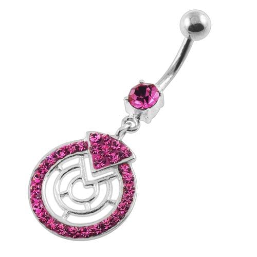 Multi Jeweled Round Maze Navel Belly Button Piercing - Monster Piercing