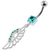 Dangling Fancy Jeweled Wings Navel Belly Piercing - Monster Piercing