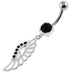 Dangling Fancy Jeweled Wings Navel Belly Piercing - Monster Piercing