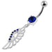 Dangling Fancy Jeweled Wings Navel Belly Piercing - Monster Piercing