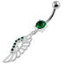 Dangling Fancy Jeweled Wings Navel Belly Piercing - Monster Piercing