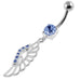 Dangling Fancy Jeweled Wings Navel Belly Piercing - Monster Piercing