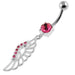 Dangling Fancy Jeweled Wings Navel Belly Piercing - Monster Piercing