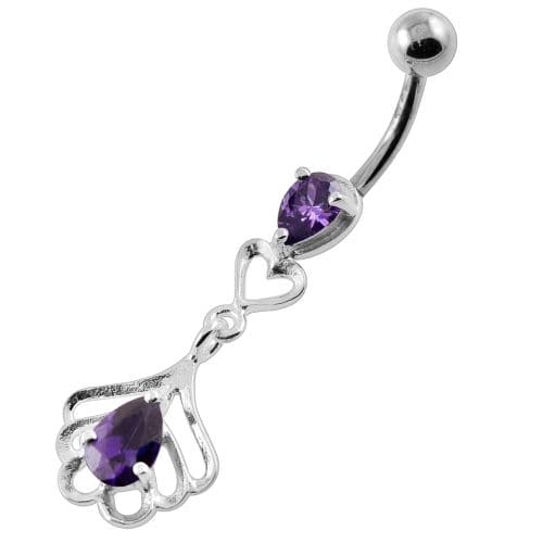 Tear Drop Jeweled Navel Belly Button Piercing - Monster Piercing