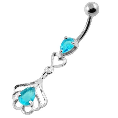 Tear Drop Jeweled Navel Belly Button Piercing - Monster Piercing