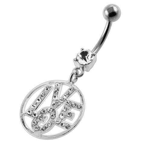 Jeweled Word LOVE Navel Belly Button Piercing - Monster Piercing