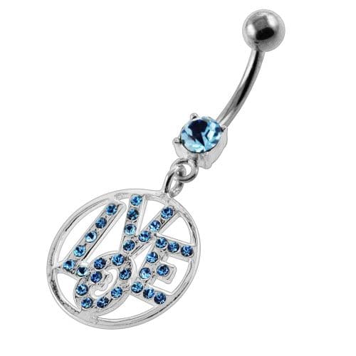 Jeweled Word LOVE Navel Belly Button Piercing - Monster Piercing