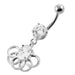 Rings around the Round Stone Navel Belly Button Piercing - Monster Piercing