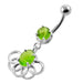 Rings around the Round Stone Navel Belly Button Piercing - Monster Piercing