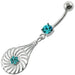 Dangling Jeweled Swirl Flower Navel Belly Button Piercing - Monster Piercing