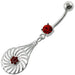 Dangling Jeweled Swirl Flower Navel Belly Button Piercing - Monster Piercing