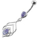 Tear Drop Jewel in Lotus Leaf Belly Button Ring - Monster Piercing