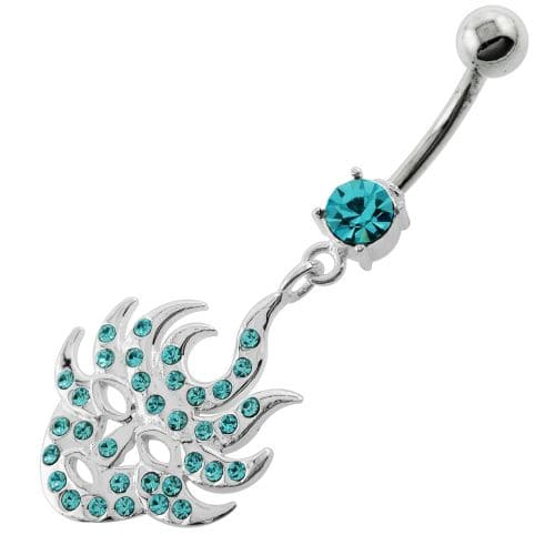 Multi Jeweled Burning Mask Belly Button Ring - Monster Piercing