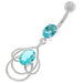 Multi Jeweled Joining Ring with stone Belly Button Ring - Monster Piercing