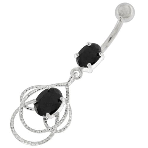 Multi Jeweled Joining Ring with stone Belly Button Ring - Monster Piercing