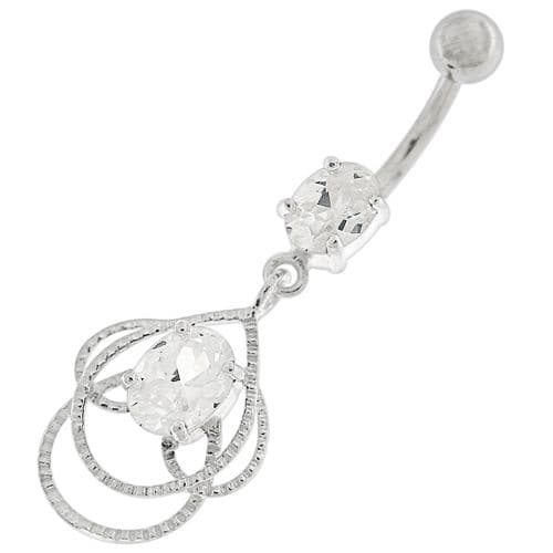 Multi Jeweled Joining Ring with stone Belly Button Ring - Monster Piercing