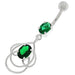 Multi Jeweled Joining Ring with stone Belly Button Ring - Monster Piercing