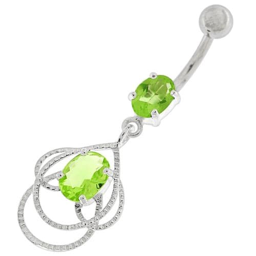 Multi Jeweled Joining Ring with stone Belly Button Ring - Monster Piercing