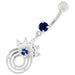 Round Circle with Crown Dangling Belly Ring - Monster Piercing