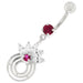 Round Circle with Crown Dangling Belly Ring - Monster Piercing