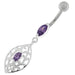 Fancy Ellipse Shape Dangling Belly Ring - Monster Piercing