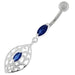 Fancy Ellipse Shape Dangling Belly Ring - Monster Piercing