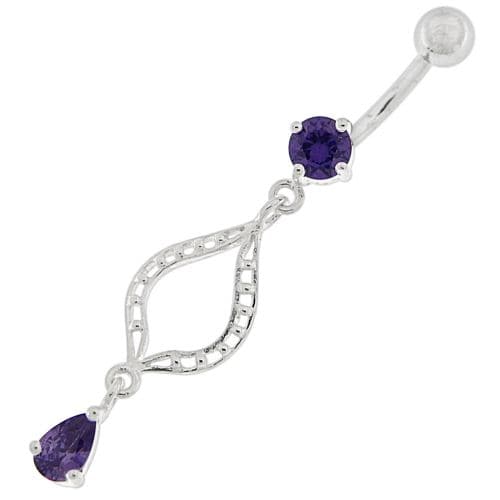 Ellipes Shape Dangling Belly Button Ring - Monster Piercing