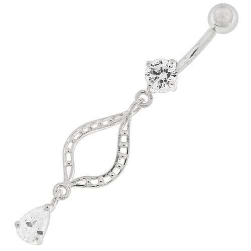 Ellipes Shape Dangling Belly Button Ring - Monster Piercing