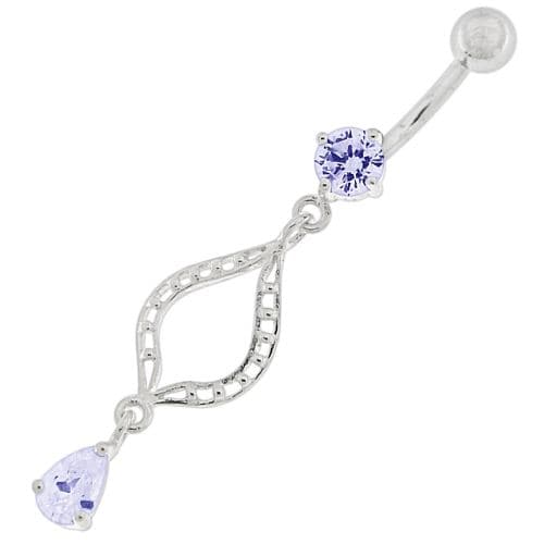 Ellipes Shape Dangling Belly Button Ring - Monster Piercing