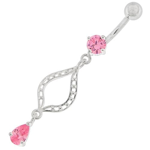 Ellipes Shape Dangling Belly Button Ring - Monster Piercing