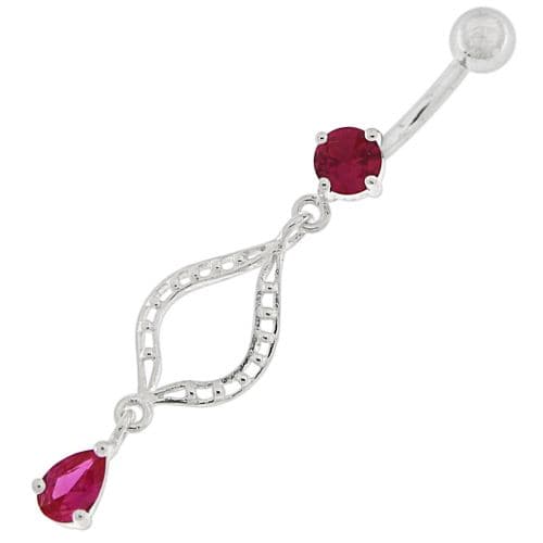 Ellipes Shape Dangling Belly Button Ring - Monster Piercing