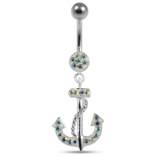 Fancy Hanging Anchor Dangling Belly Ring - Monster Piercing