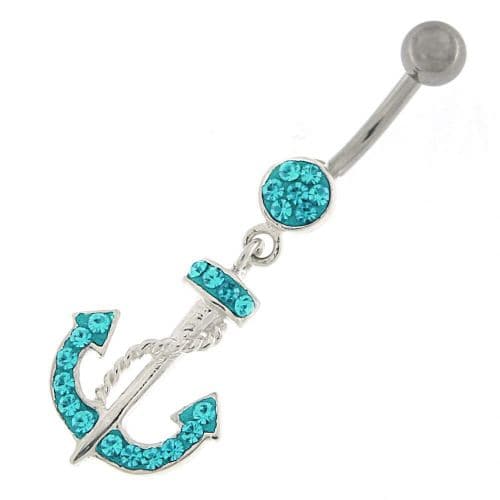 Fancy Hanging Anchor Dangling Belly Ring - Monster Piercing