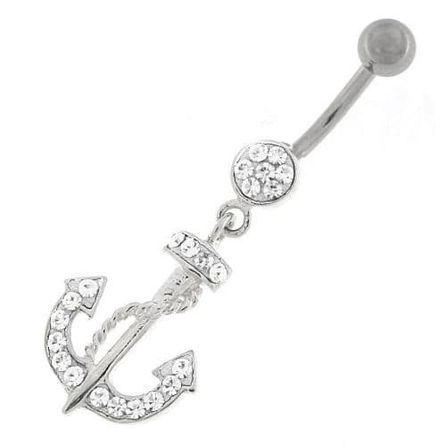 Fancy Hanging Anchor Dangling Belly Ring - Monster Piercing