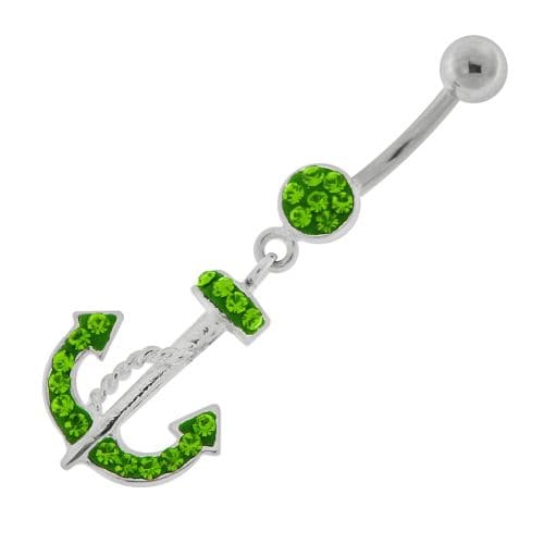 Fancy Hanging Anchor Dangling Belly Ring - Monster Piercing