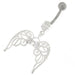 Angel Wings with Floral Silver Belly Ring - Monster Piercing