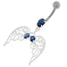 Angel Wings with Floral Silver Belly Ring - Monster Piercing