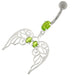 Angel Wings with Floral Silver Belly Ring - Monster Piercing