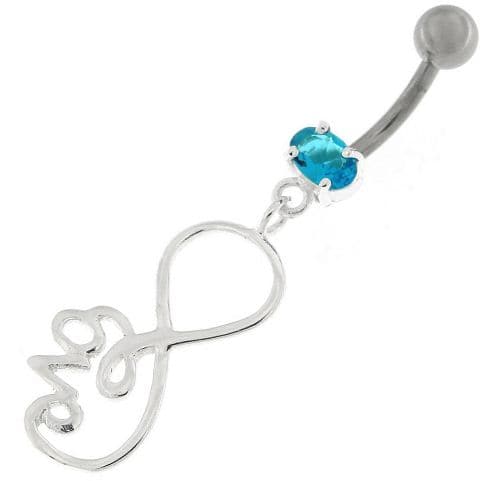 Infinity Love 925 Sterling Silver Belly Button Piercing - Monster Piercing