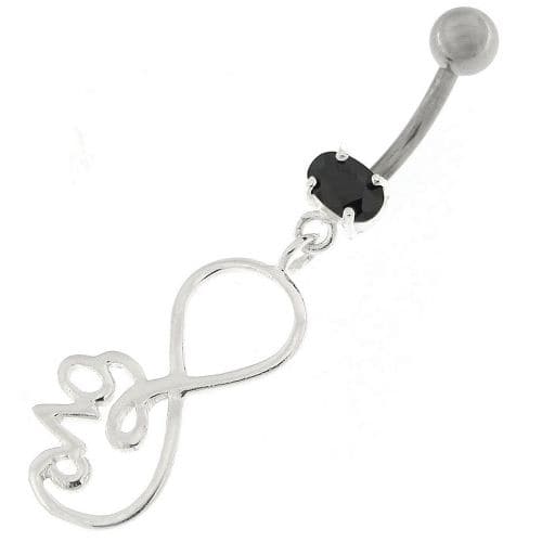 Infinity Love 925 Sterling Silver Belly Button Piercing - Monster Piercing