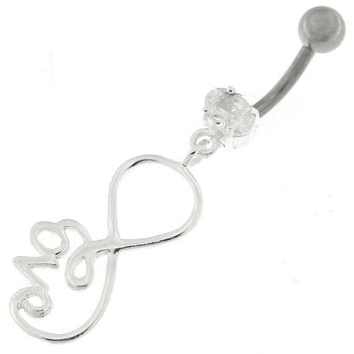 Infinity Love 925 Sterling Silver Belly Button Piercing - Monster Piercing