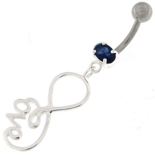 Infinity Love 925 Sterling Silver Belly Button Piercing - Monster Piercing