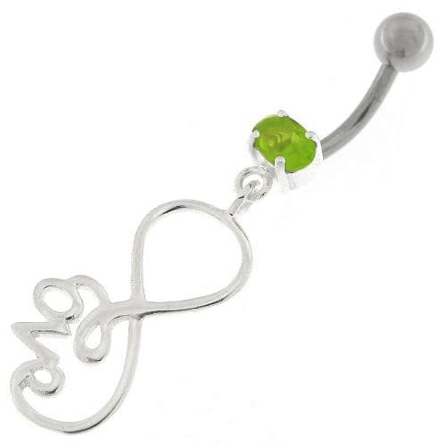 Infinity Love 925 Sterling Silver Belly Button Piercing - Monster Piercing