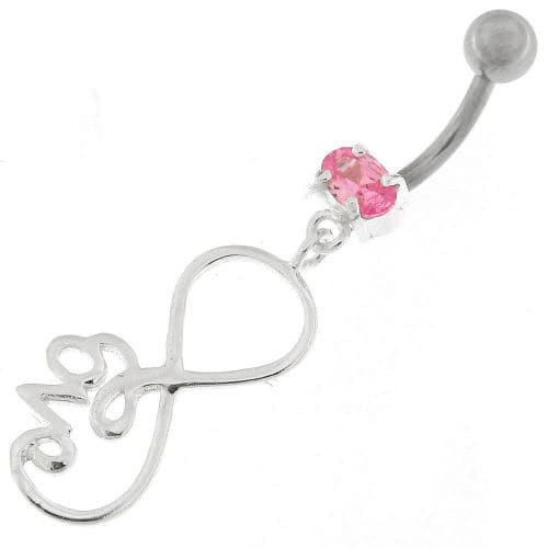 Infinity Love 925 Sterling Silver Belly Button Piercing - Monster Piercing