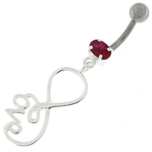 Infinity Love 925 Sterling Silver Belly Button Piercing - Monster Piercing