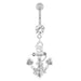 Jeweled Anchor with Rope Dangling Navel Belly Ring - Monster Piercing