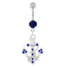 Jeweled Anchor with Rope Dangling Navel Belly Ring - Monster Piercing