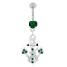 Jeweled Anchor with Rope Dangling Navel Belly Ring - Monster Piercing