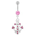 Jeweled Anchor with Rope Dangling Navel Belly Ring - Monster Piercing