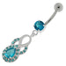 Tear Drop CZ with Fusion Infinity Dangling Navel Belly Button Ring - Monster Piercing